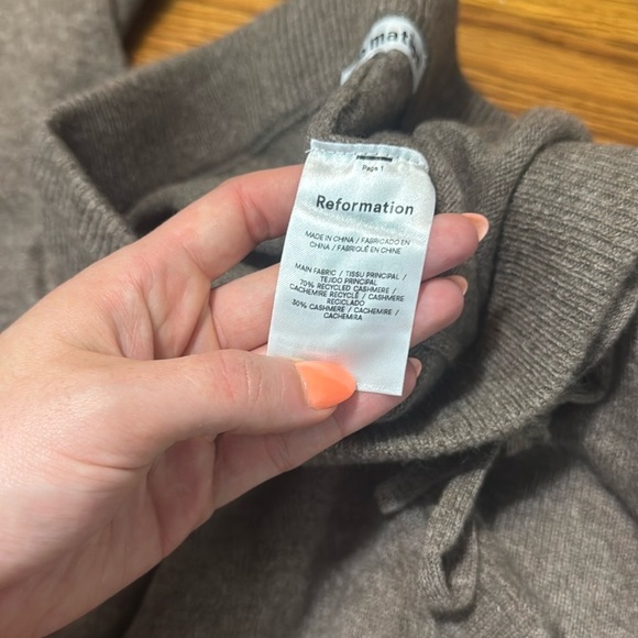 Reformation Caitlin Cashmere Joggers Size Small Brown Tan - Picture 7 of 12